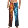 thumbnail image 2 of Lsque Red And Blue Fire Lion Print Men's Pajama Pants, Lounge Pant - Comfortable Home Wear,Elastic Waistband, Stylish Design-X-Large, 2 of 9