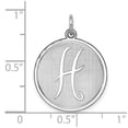 thumbnail image 3 of Auriga 925 Sterling Silver Rhodium-plated Brocaded Letter H Initial Charm for Women (L-27 mm, W-20 mm), 3 of 6
