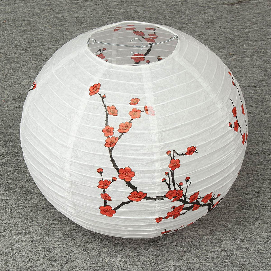 Round Paper Lantern Lamp Shade Plum Blossom Chinese Oriental Style Lights  Gift 