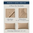 thumbnail image 5 of LANE LINEN King 100% Organic Cotton Bed Sheet Set - Sheets Set, Crisp Percale, 14" Deep Pocket, Soft & Smooth, Cool & Comfortable All Night - Taupe, 5 of 9