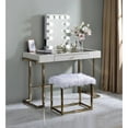 thumbnail image 4 of Boice Vanity Desk in White PU & Champagne Finish, 4 of 6