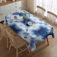 thumbnail image 2 of Blue White Tie Dye Mandala Pattern Rectangle Tablecloth 60"x84",Waterproof Polyester Rectangle Table Cloth, Wipeable Spillproof Polyester Tablecloth for Dining, Camping, Indoor and Outdoor, 2 of 3