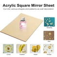 thumbnail image 3 of 12 in. x 12 in. x 1/16 in. Gold Thick Acrylic Square Mirror Sheet Scratch Resistant Cuttable Wall Sticker, 3 of 4