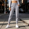 thumbnail image 2 of Risckoth Women's Jogger Leggings High Waist Front Pockets Cuffed Ankle Slim Fit Yoga Pants S-2XL, Gray, 2 of 7