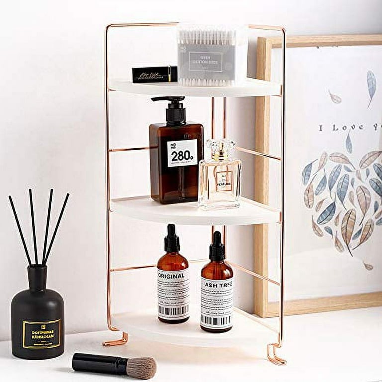 2 Tier Bathroom Organizer, Skincare Organizers Vanity Tray Corner Shelf For  Makeup Cosmetic Bathroom Organizer, Body Spray Organizer Perfume And