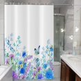 thumbnail image 4 of Floral Shower Curtain, Blue Purple Flowers Butterflies Bathroom Curtains Colorful Rustic Shower Curtains for Bathtub Decor Machine Washable Waterproof Fabric with Hooks, 4 of 6