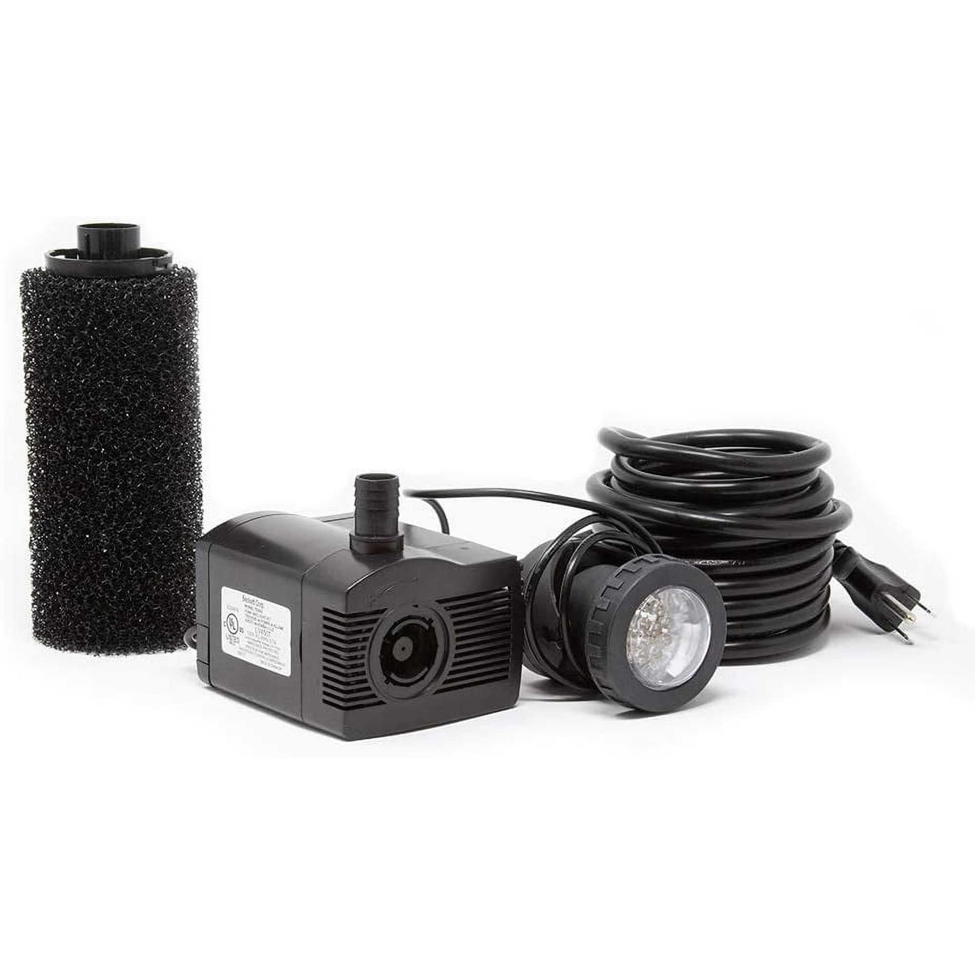 Beckett Corporation LV450T 458 GPH Submersible LED Light-Water Pump for Indoor/Outdoor Ponds Fountains Fish Tanks Aquariums and Waterfalls Black