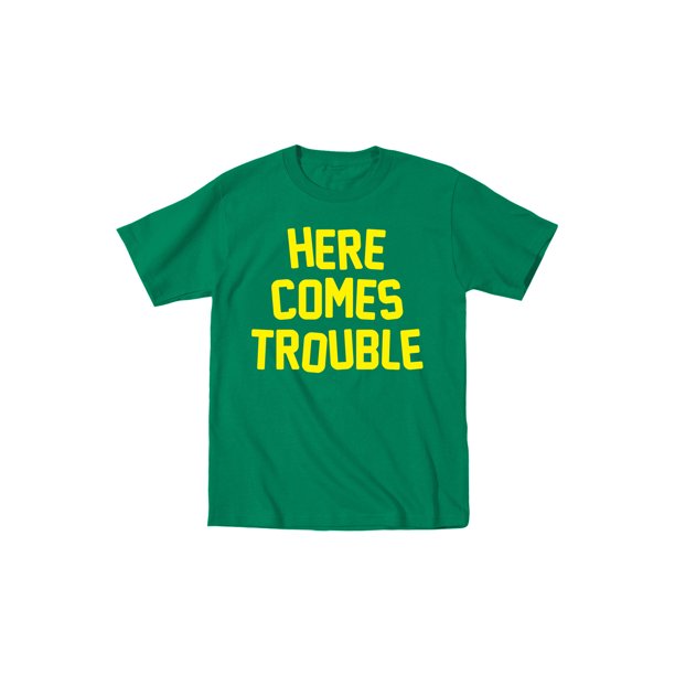 Instant Message Here Comes Trouble Funny Ornery Kid Toddler T Shirt Walmart Com Walmart Com