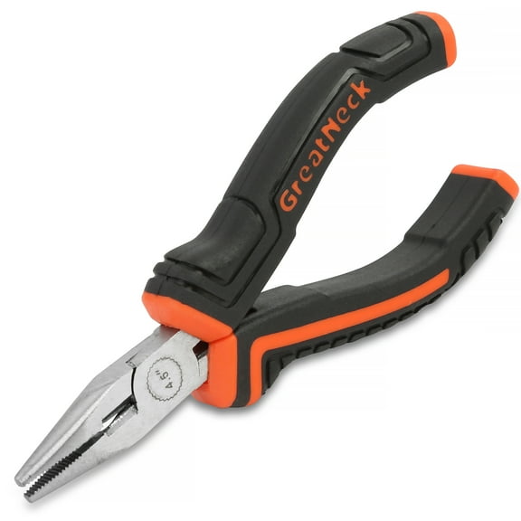 GreatNeck Long Nose Pliers with Side Cutter, Steel, 4.5 inch