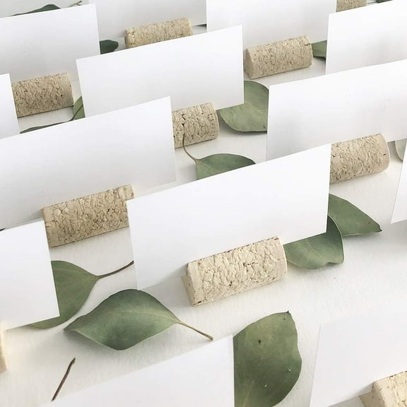 Blank Wine Cork Place Card Holders with Cards (Set of 25)