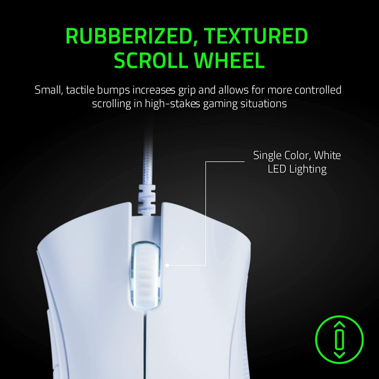 Wired gaming mouse: 6400 DPI Optical Sensor - 5 Programmable Buttons - Mechanical Switches - Rubber Side Grips - white and black