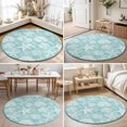 thumbnail image 4 of Round Rugs 6Ft, Starfish Light Teal Coastal Round Area Rug Washable Indoor Throw Carpet, Summer Nautical Shell Beach Soft Non Slip Circle Rug for Office Cabinet Home Decor Aesthetic, 4 of 8