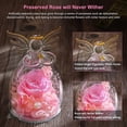 thumbnail image 3 of Real Rose in Glass Dome, Preserved Rose with Angel Figurines, Flower Gifts for Women on Valentine's Day, Anniversary, Mother's Day, Children's Day, Birthday, Thanksgiving, Christmas, 3 of 8