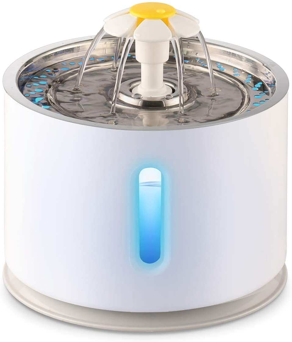JIAN YA NA Cat Water Fountain, Automatic Pet Fountain for Dogs Cats, 85oz/2.4L Pets Water Dispenser with Automatic Power Off Function, White