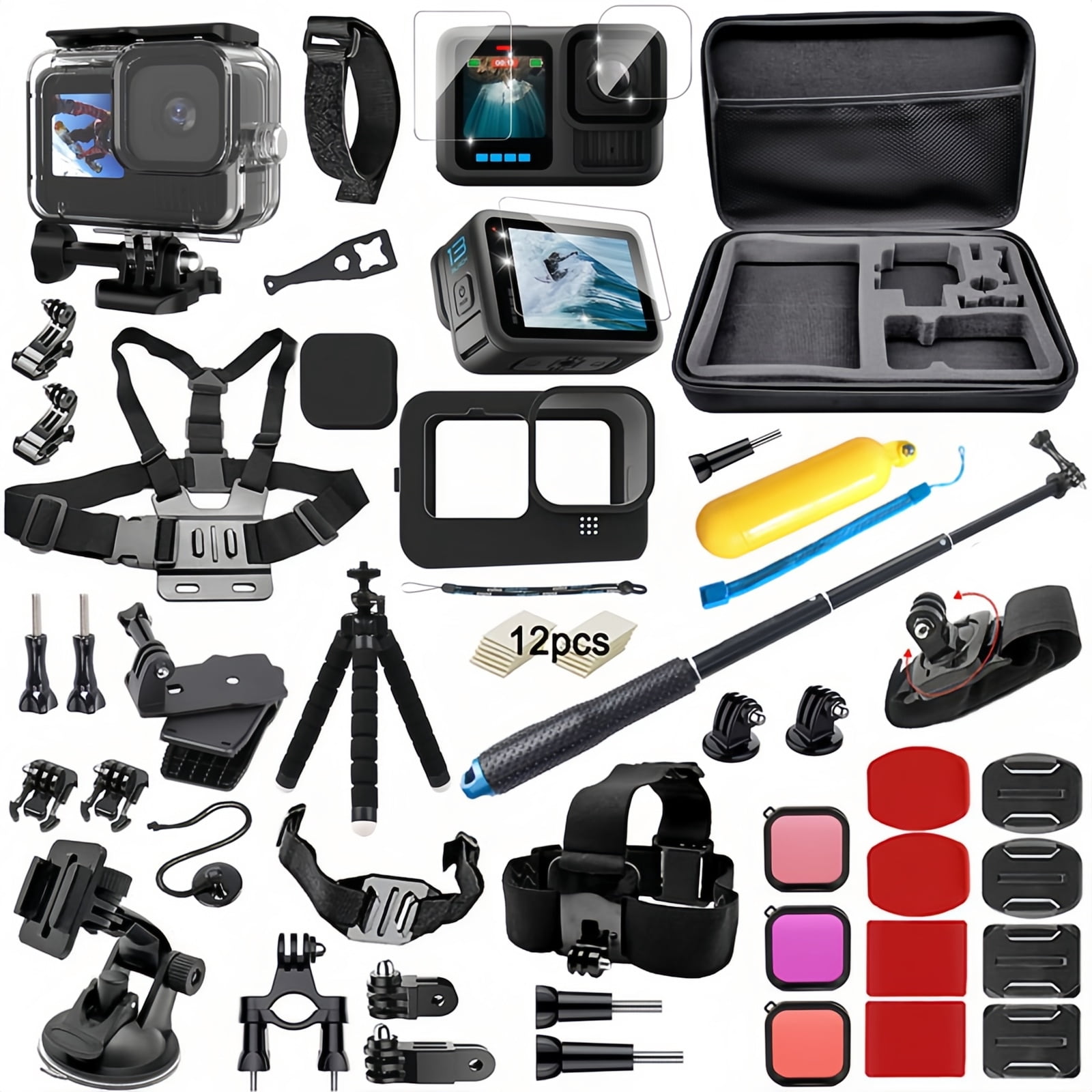 GoPro HERO10 Action Camera Bundle with 64GB Card, 50 Piece