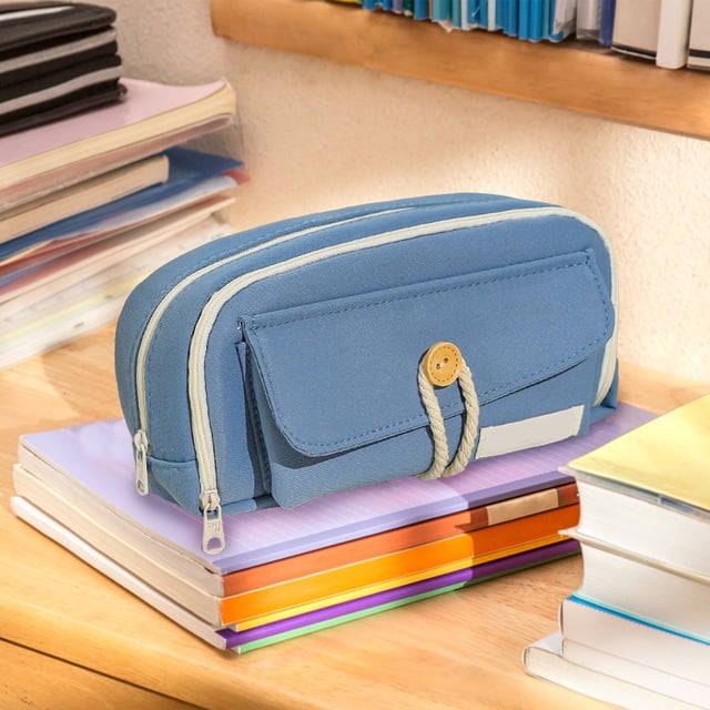 Style Rope Pencil Holder Large Capacity Layered Pencil Organizer Minimalist Pen Pouch With Zipper Pen Pouch Bag Craft Table Craft Organizers And Storage Drawers Stationery Pens Organizer Crafts for