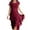 Wine, variant on Women's Chiffon Ruffle Midi Dress Short Sleeve Asymmetrical Hem Elegant Wedding Guest Cocktail Party formal Dress Wine