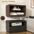 thumbnail image 5 of Stackable Storage Drawers, 28" Wide Storage Bins with 2 Doors for Closet Organizers, Wood Stackable Closet Organizer Modern Large Stackable Storage Units for Living Room Hallway Bedroom, Brown, 5 of 8