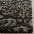 thumbnail image 4 of SAFAVIEH Florida Desmond Damask Plush Shag Area Rug, Dark Brown/Smoke, 8' x 10', 4 of 8