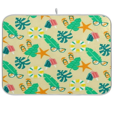 

Dish Drying Mat Multi-functional Absorbent Kitchen Drying Mat Foldable Drying Mat for Kitchen Drainer Rack 16 x18 Colorful Summer Patterns
