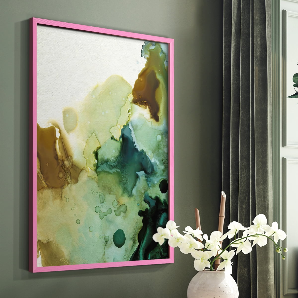Water and Earth II Framed Print in Pink Solid Wood 8 x 10 Framed Print