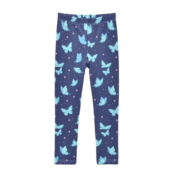 Blue Butterflies Printed Leggings Yoga Pants for in 4t to 10t