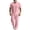 Pink, variant on StSilkitty Men's 2 Piece Outfits Solid Color Short Sleeve Button down Collared Shirts and Elastic Waist Pants Set Cotton Linen Casual Sets