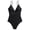 Black, variant on Jamicy One Piece Swimsuit Women Modest 2025 New Swimming Fashion Women's One Piece Swimsuit Tummy Control Bathing Suit V Neck Drawstring Double Adjustable Straps Back Hook