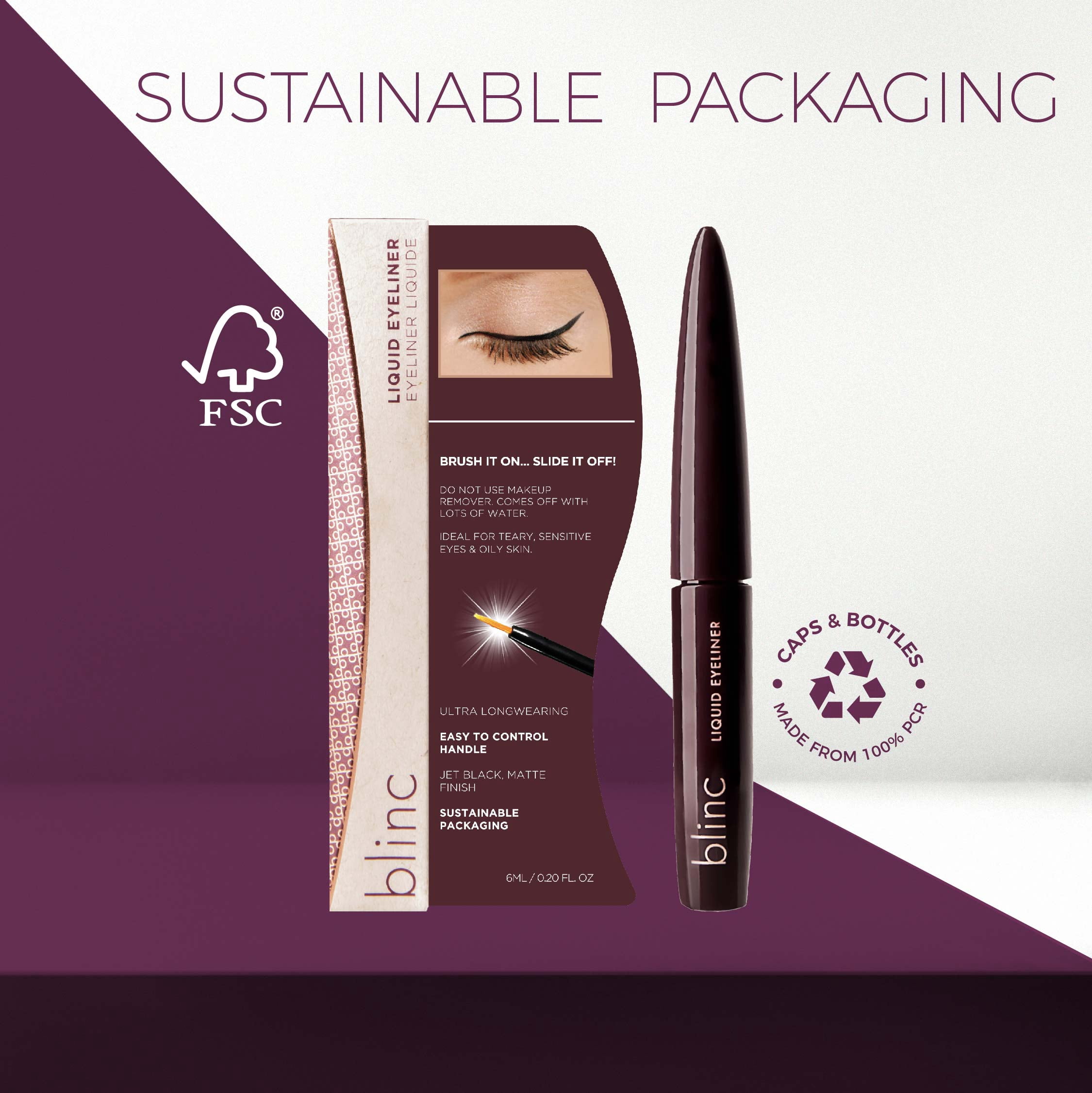 Blinc Tubing Liquid Eyeliner | Tubing Technology | Ultra-Longwearing, Highly-Pigmented, Smudgeproof Eye Liner with Precise Tip | Vegan, Gluten-Free and Cruelty-Free | 5.2 mL / 0.18 Fl. Oz