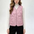 thumbnail image 1 of Women Vests Zaewscy Women V‑Neck Quilted Vest Sleeveless Zip Up Lightweight Padded Gilet with Side Pockets Pink XL, 1 of 4