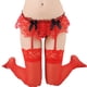 thumbnail image 3 of Conjunto de lencería sexy con liguero de encaje y tentación de perspectiva con tirantes largos sin calcetines, 3 of 4