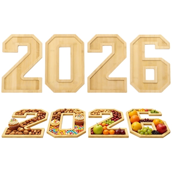2026 Charcuterie Numbers, Fillable Wooden Number Charcuterie Boards, Unique Snack Serving Platters, Decorative Food Serving Trays for Appetizers, Desserts, Fruits, Nuts
