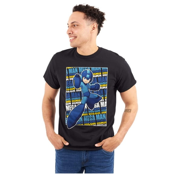 Mega Man Rockman Video Game Character Men's Graphic T Shirt Tees Brisco Brands S