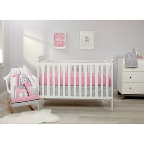 The Peanut Shell 4 Piece Baby Crib Bedding Set Pink Zig Zag And