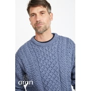 Aran Mens Irish Traditional Sweater 100% Premium Merino Wool Fisherman Pullover Made in Ireland