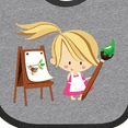 thumbnail image 4 of Inktastic Artist Girl With Easel Girls Baby Bib, 4 of 4