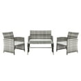 thumbnail image 4 of SYNGAR Patio Wicker Chairs Set, 4-Piece Outdoor Lawn Conversation Set with Glass Table and Thick Cushion, PE Rattan Chairs Furniture Set for Porch Deck Backyard Poolside, GE002, 4 of 10