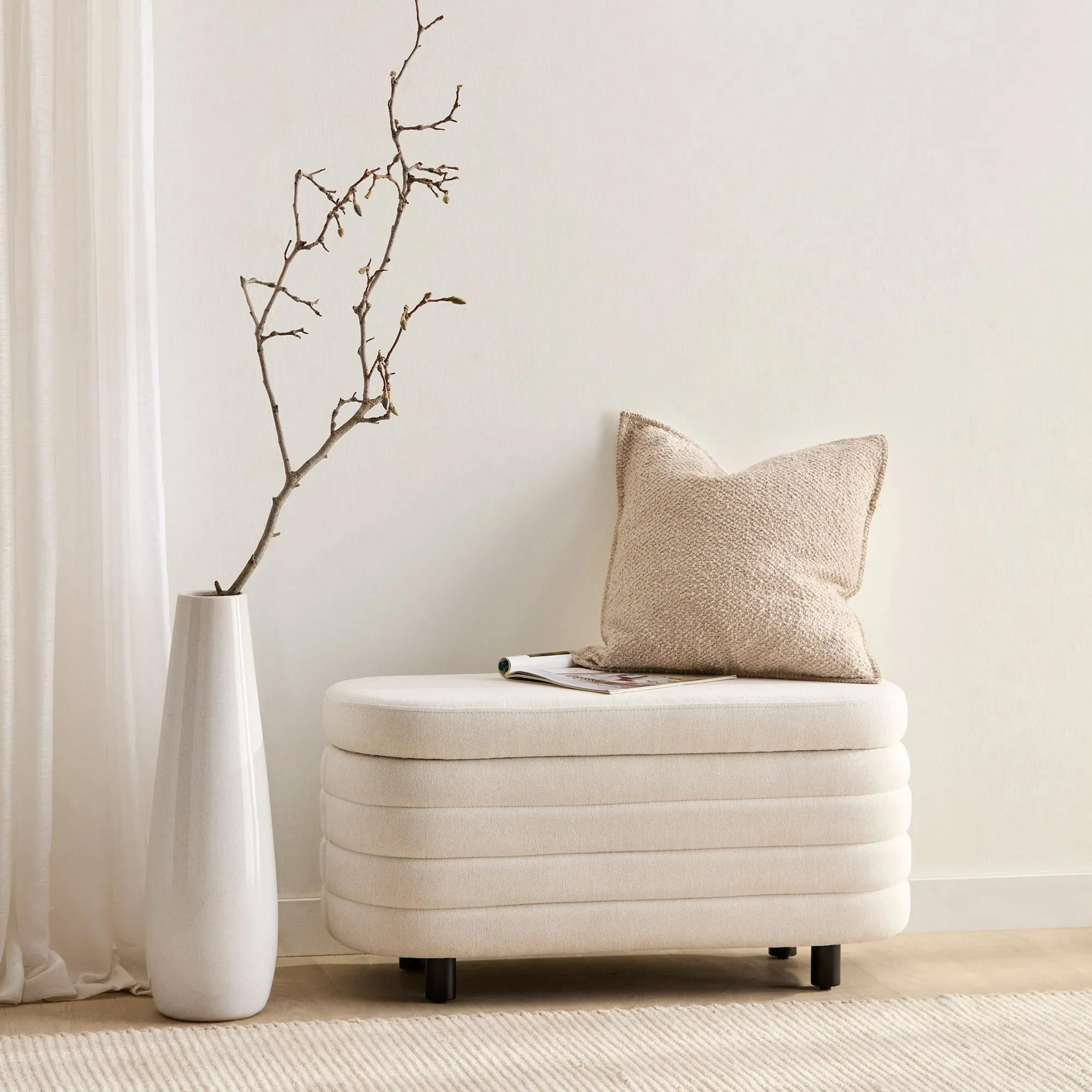Bouclair Fabric Ottoman with Storage