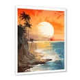 thumbnail image 2 of Designart "Strip of Coastal Paradise under Sunset Glow I" Coastal Framed Wall Art - Coastal Orange Coastal Minimalism Living Room Framed Canvas Art, 2 of 6