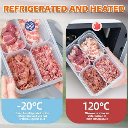 

Festival Gifts! YOHOME Divided Serving Tray with Lid 4 Compartments Charcuterie Container Fridge Organizer for Control Meal Prep As Show One Size