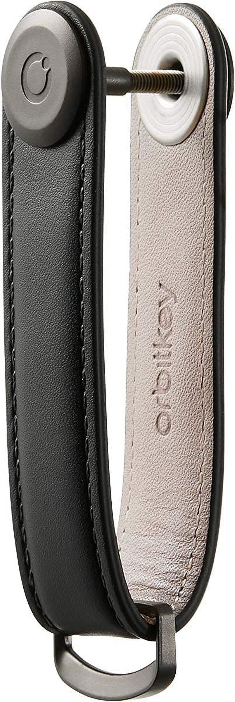 Orbitkey Leather Keychain Organizer - Black, Holds 7 Keys (4.7")