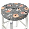 thumbnail image 3 of Lsque Bulldog Pattern Round Bar chair cushion covers Velvet Fabric Premium Comfort Protects from Scratches and Stains for 14-17 Inch Chair-13 inch, 3 of 7