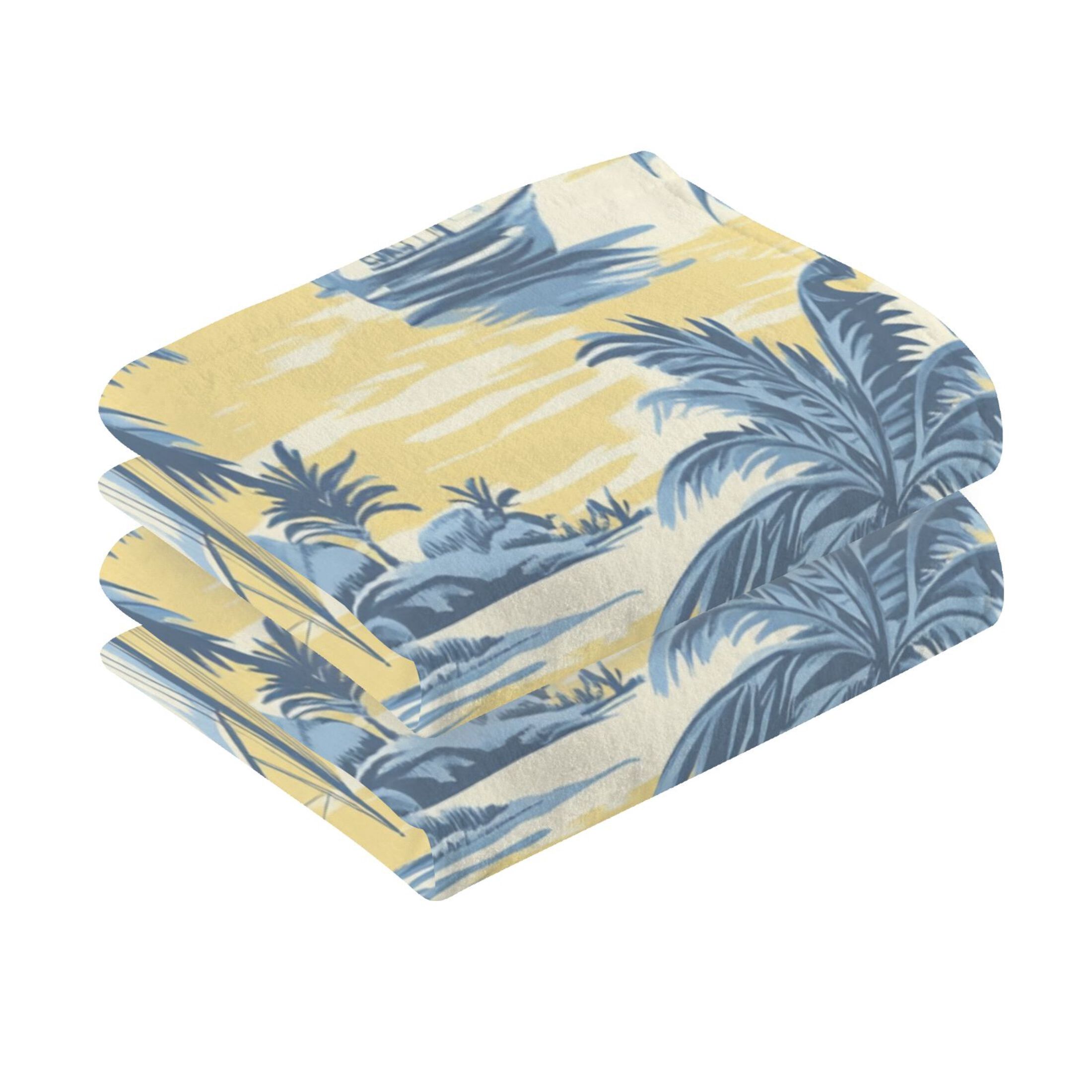 BZSMCE Face Towel Hand Towel Bath Towel Cotton Bath Towel Sets Hand Bath Towels Fashion Nautical Bliss in Blue and Yellow Pattern