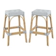 thumbnail image 1 of Home Square Rattan Barstool in Blue and White Finish - Set of 2, 1 of 6