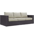 thumbnail image 4 of Modway Convene 3 Piece Set Outdoor Patio with Fire Pit in Espresso Beige, 4 of 9