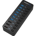 thumbnail image 2 of El concentrador Sabrent 3.0 usb de 10 puertos de 60 W incluye 3 puerto SABRENT HB-B7C3 7 puertos + 3 puertos carga 2.7A, 2 of 2