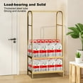 thumbnail image 7 of Clothing Racks,Portable Closet Garment Coat Rack W/ 2 Storage Shelves,Heavy Duty Metal Hanger Stand Wardrobe Free Standing for Clothing Storage, 7 of 7