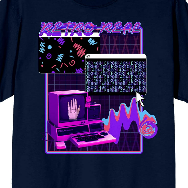 2K Tech Retro Real Men's T-shirt with Custom Y2K Style Data Snake