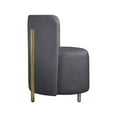 thumbnail image 6 of Meridian Furniture Rotunda Gray Velvet Rounded Back Accent Chair in Gold Finish, 6 of 7