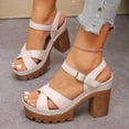 thumbnail image 6 of Eltusu Women Heeled Sandals, Adjustable High Heels Comfort Open Toe Dress Sandals Shoes Beige Size 7.5, 6 of 8